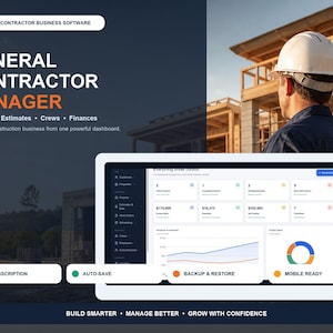 General Contractor Management Software, Offline Construction Business Manager, Project Estimate Invoice & Crew Tracker