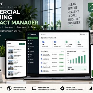 Commercial Cleaning Software | Cleaning Business Manager | Client CRM, Scheduling, Invoices, Contracts & Profit Tracker | Offline App