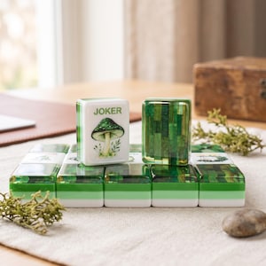 Emerald Green American Mahjong Set, Wizard of Oz Engraved Acrylic Tiles