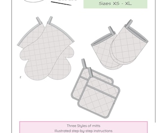 PDF Patron de couture Toutes les mitaines, 3 styles, TP - XL