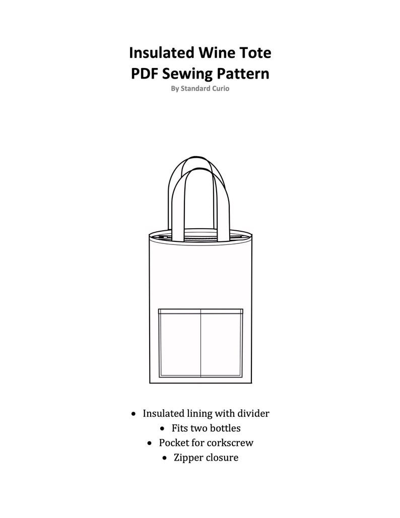 PDF Insulated Wine Tote Sewing Pattern - Etsy