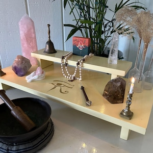 Meditation Altar Table Hand Made Spiritual Altar Table for Meditation Table made with Reclaimed Materials Home Altar Table Made with Love