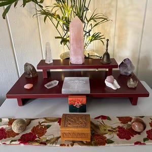 Meditation Altar Table Hand Made Spiritual Altar Table for Meditation Table made with Reclaimed Materials Home Altar Table Made with Love