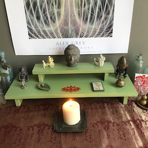 Hand Made Altar Table Spiritual Altar Table for Meditation Altar Shrine with Reclaimed Materials Place of Prayer Spiritual Practice Table