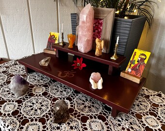 Handmade Reclaimed Wood Altar Table - Meditation Shrine