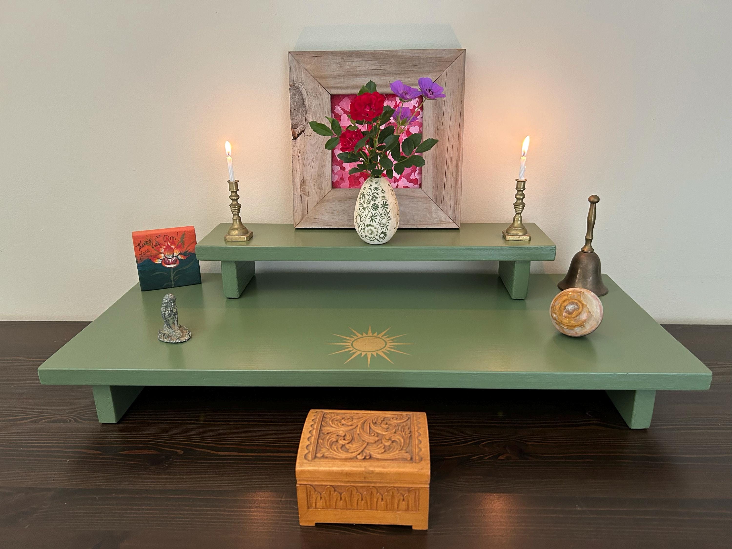 Handmade Altar Table With Reclaimed Wood, Meditation Shrine - Etsy