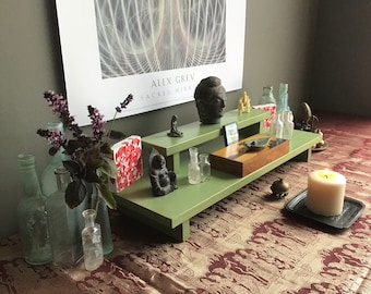Altar Table Hand Made Spiritual Altar Table for Meditation Altar Shrine made with Reclaimed Materials Prayer Center Made with Love