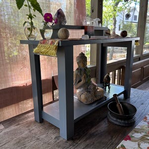 Altar Table Large Hand Made Spiritual Altar Table for Meditation with Reclaimed Materials Altar Large 3 tier Altar Made with Love
