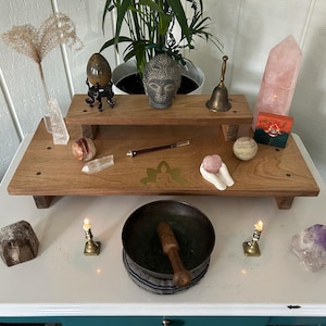 Spiritual Altar Table Hand Made Altar Table for Meditation Buddha Altar Shrine Tabletop Altar Made with Love and Reclaimed Materials