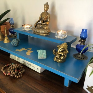 Spiritual Altar Table Hand Made Altar Table for Meditation Buddha Altar Shrine with Reclaimed Materials Tabletop Altar Made with Love