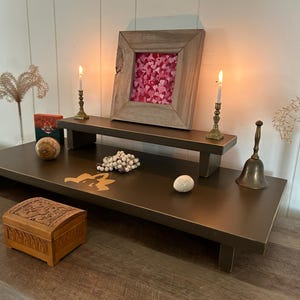 Handmade Reclaimed Wood Altar Table - Meditation Shrine