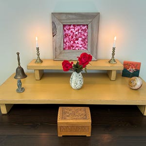 Hand Made Altar Table Spiritual Altar Table for Meditation Altar Shrine with Reclaimed Materials Place of Prayer Spiritual Practice Table