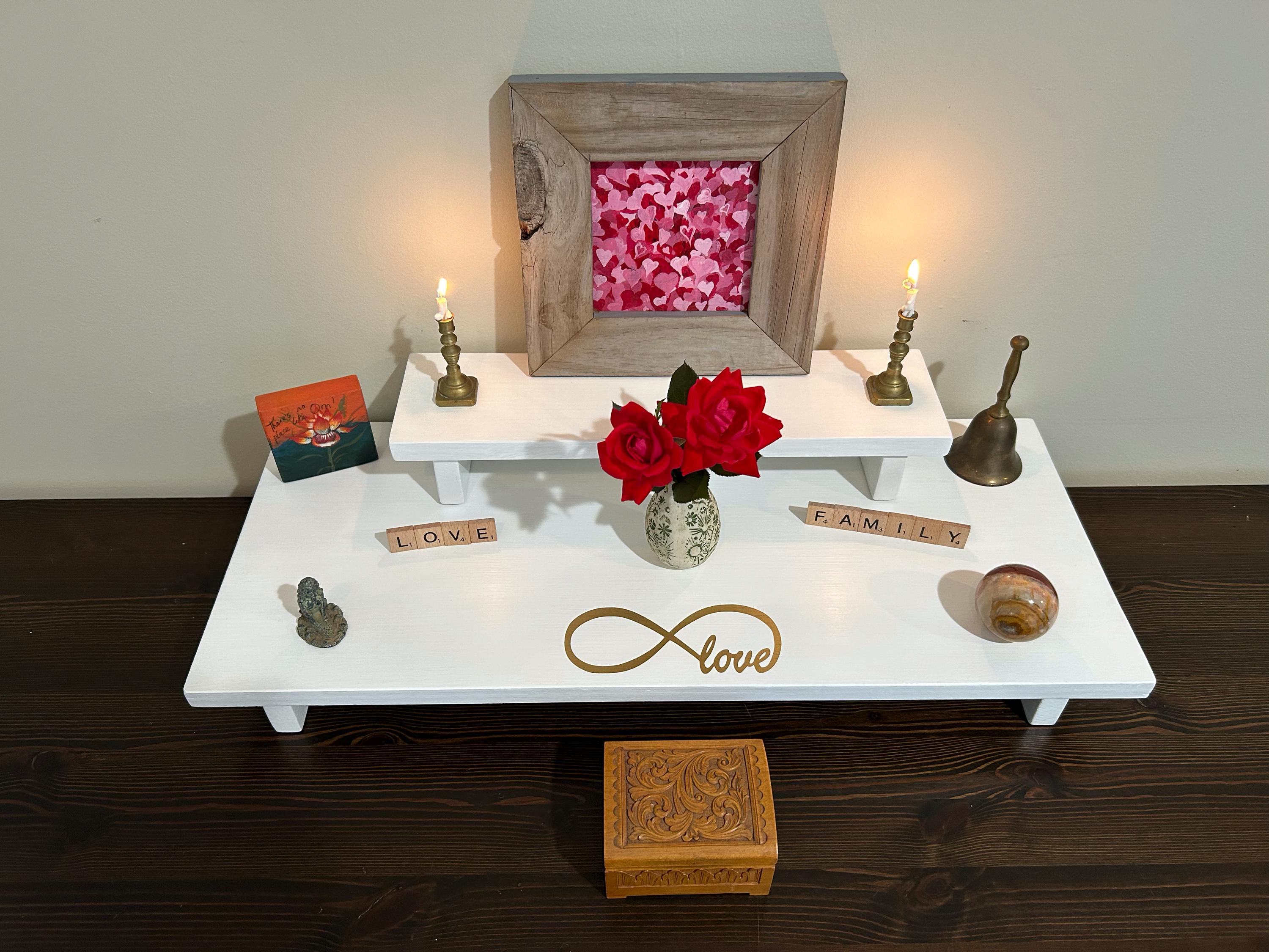 Handmade 2-tier Altar Table: Reclaimed Wood Meditation Shrine - Etsy