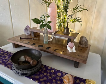 Handmade Reclaimed Wood Altar Table - Spiritual Meditation Shrine