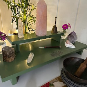 Hand Made Altar Table Spiritual Altar Table for Meditation Altar Shrine with Reclaimed Materials Place of Prayer Spiritual Practice Table