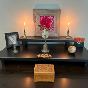 Hand Made Altar Table Spiritual Altar Table for Meditation Altar Shrine with Reclaimed Materials Place of Prayer Spiritual Practice Table