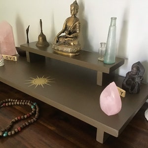 Hand Made Altar Table Spiritual Altar Table for Meditation Altar made from Reclaimed Materials Place of Prayer Spiritual Practice Table Sun