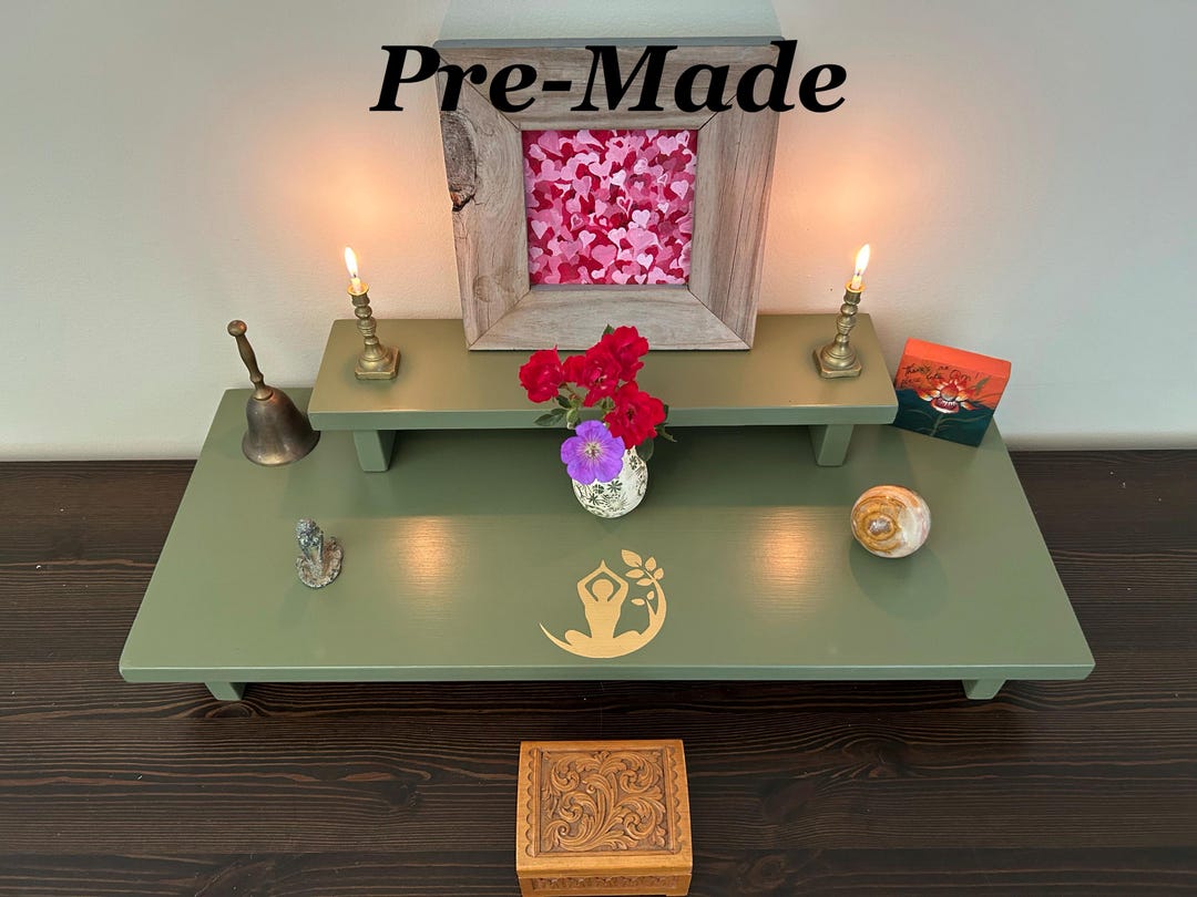 Yoga Girl Altar 2 Tiered 24” X 10” Base 16” X 4” Top Spiritual Altar ...