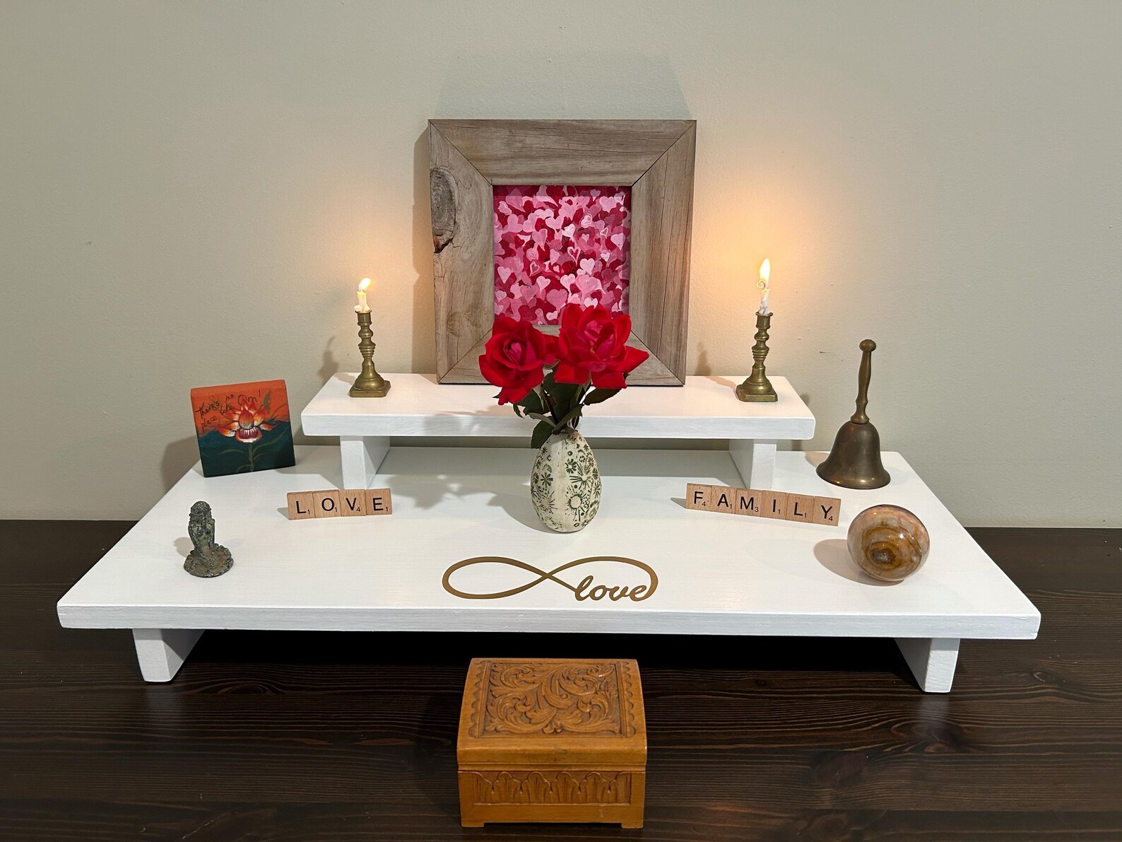 Handmade 2-tier Altar Table: Reclaimed Wood Meditation Shrine - Etsy