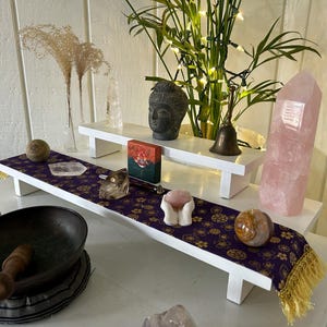 Meditation Altar Table Hand Made Gift for Girlfriend Spiritual Altar Table for Meditation Table made w/ Reclaimed Materials Home Altar Table