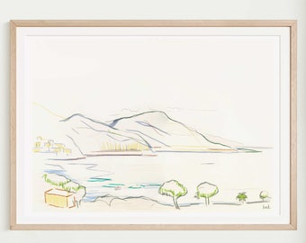 Cote D'Azur | French Riviera Wall Art Print | Printable Wall Art | South of France | French Landscape | Coastal Art | Travel print