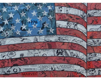 Captain America Flag Print 11x17