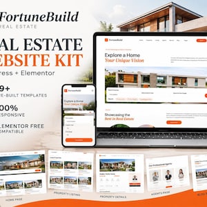 Fastighetskit, WordPress Elementor-webbplatsmall med 19+ layouter