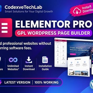 Elementor Pro GPL WordPress Page Builder | Unlimited Websites, Digital Download