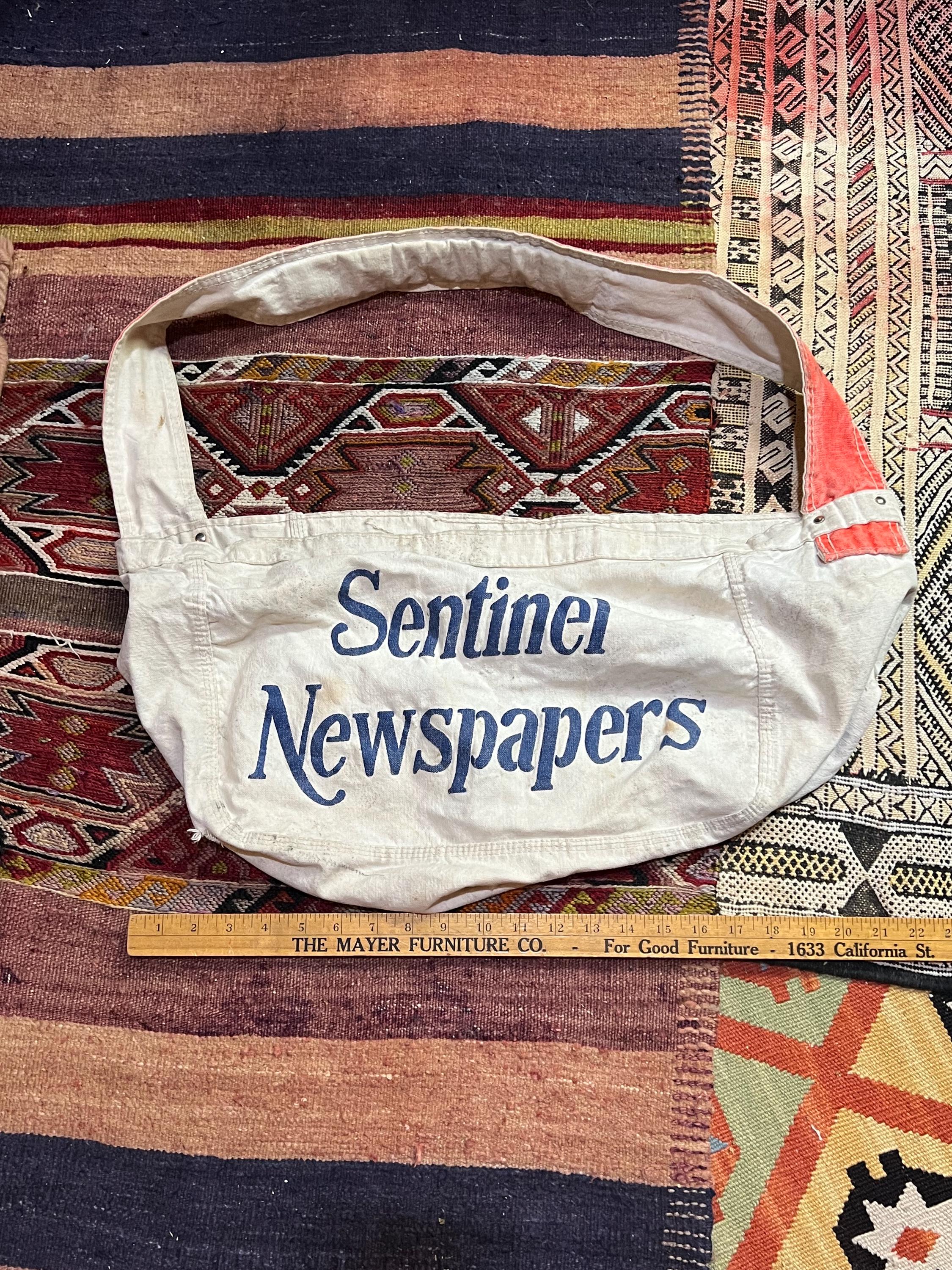 バッグ VINTAGE / newspaper bag Vintage Newspaper Delivery Bag, Satchel. Sentinal Newspapers - Etsy