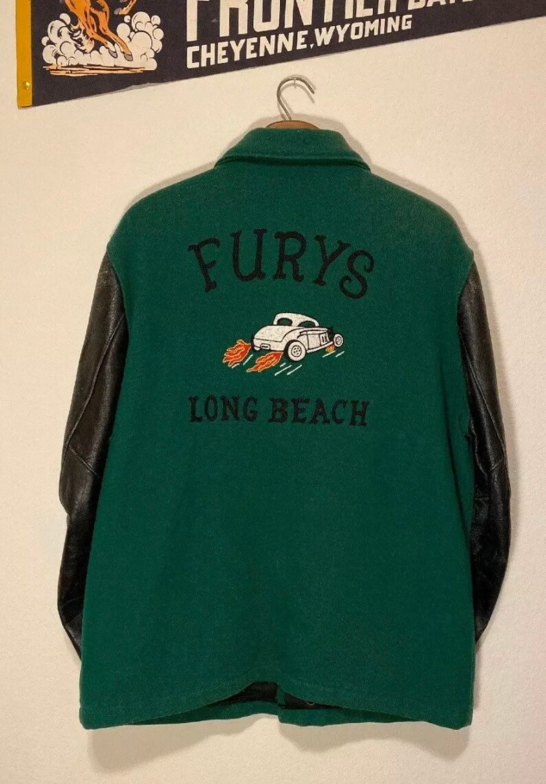 Vintage Furys Car Club Coat Heavy Wool Jacket Mid Century Etsy