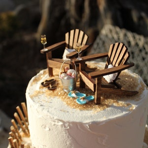 Beach Theme Wedding COMPLETE Cake Topper Classic Adirondack - Etsy