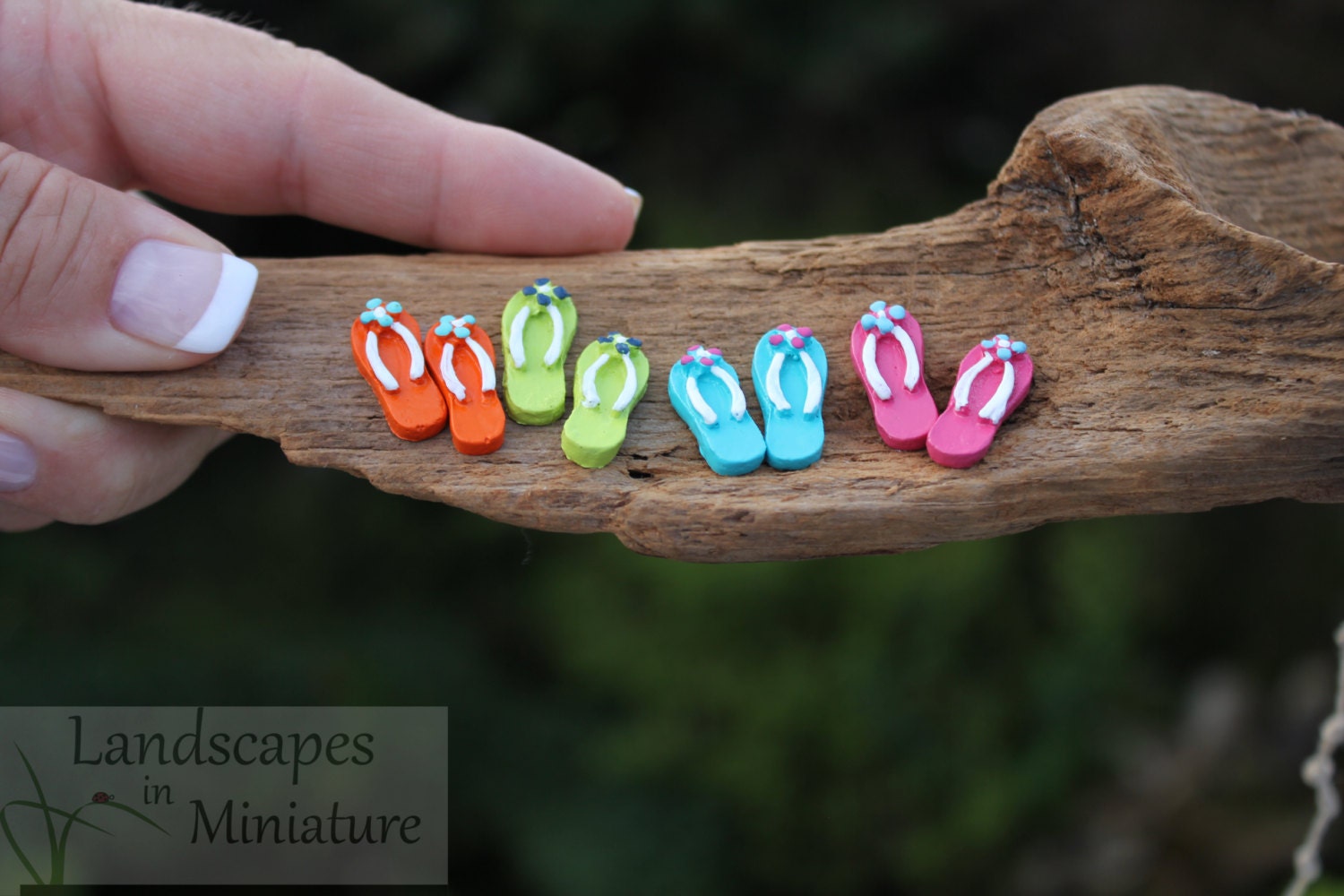 Miniature FLIP FLOPS with FLOWERS for your Miniature Beach Etsy