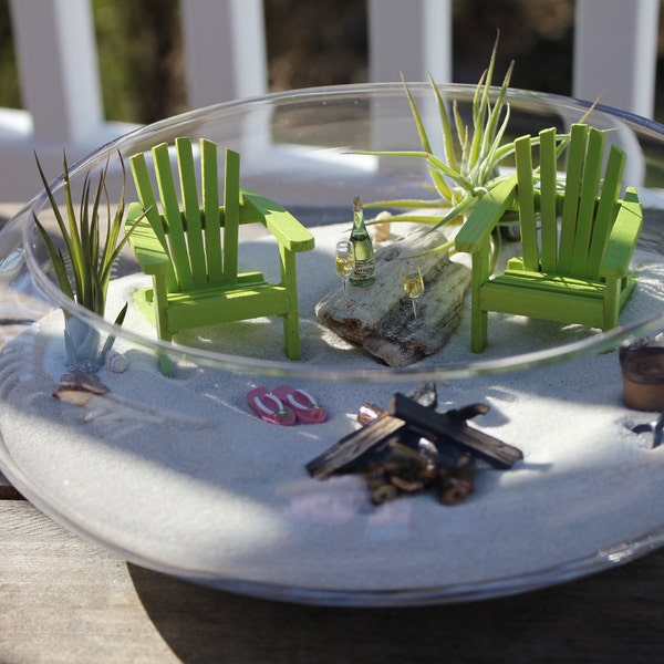 Miniature Beach Vacation for Two with a Campfire and Sand Bucket by Landscapes In Miniature