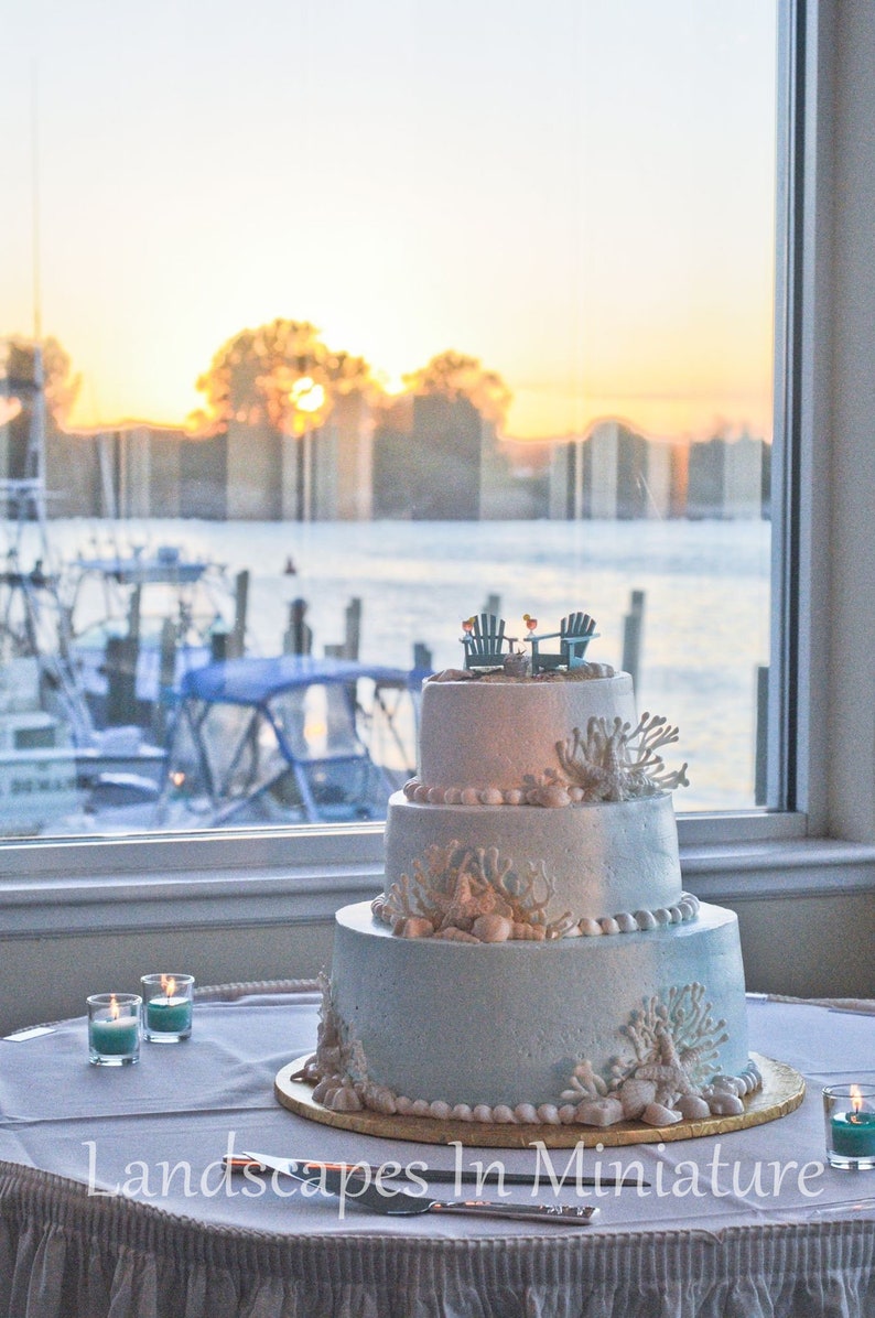 Everything You See Set Custom Beach Theme Wedding Cake Etsy