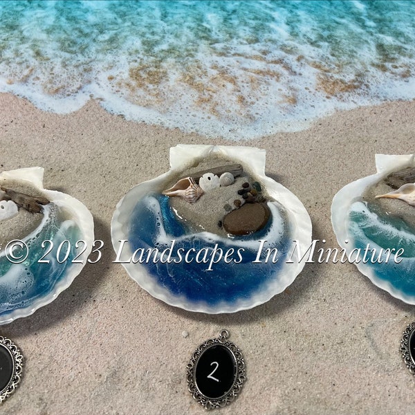 Escena de playa en concha real - Arena 3D - Terapia de playa, Conchas 1-3 - de Landscapes In Miniature