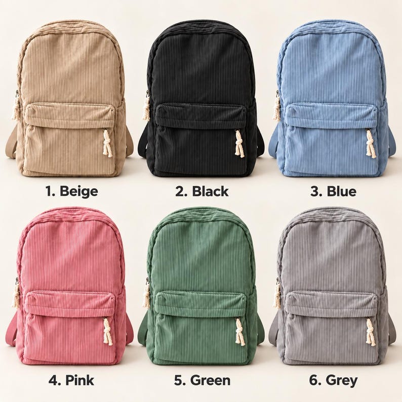 Do Not Pull String Sign Personalized Corduroy Backpack – Custom Name Kids Backpack, Toddler ...