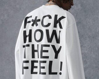 „Not A People Pleaser“-Sweatshirt, weiß, mit auffälligem Rückenprint, Rundhalsausschnitt, Oversize-Pullover mit Porträtgrafik, Unisex-Streetwear-Pullover