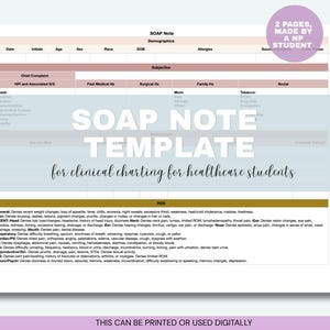 SOAP Note Template for NP Students | Clinical Documentation Study Tool (Digital Download)