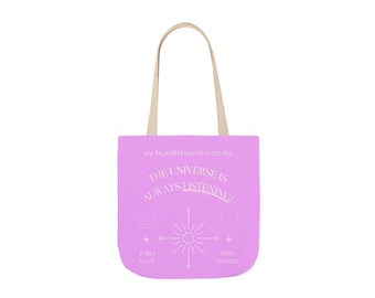 The Universe Is Always Listening Canvas Tote | Lavender Astrological Design