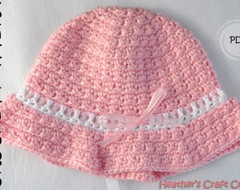 CROCHET PATTERN #1203- Baby-licious Sunhat - Boy or Girl - Crochet Baby Hat Pattern