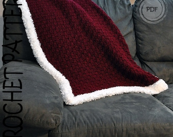 Crochet Pattern - 2 Sizes - Santa Baby Throw Blanket - Baby and Adult Sizes (US & UK Terms Included)