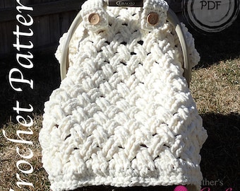 Crochet Pattern - Chunky Celtic Weave Car Seat Canopy (Photo Tutorial Included)