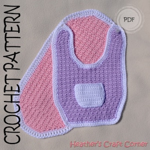 CROCHET PATTERN - Baby-licious Pocket Bib & Burp Cloth
