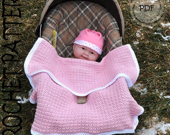 Crochet Pattern - Baby-licious Car Seat / Stroller Blanket (US & UK Terms included)