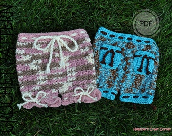 Crochet Pattern - Baby-licious Shorts Diaper Cover - 5 sizes (US & UK Terms)