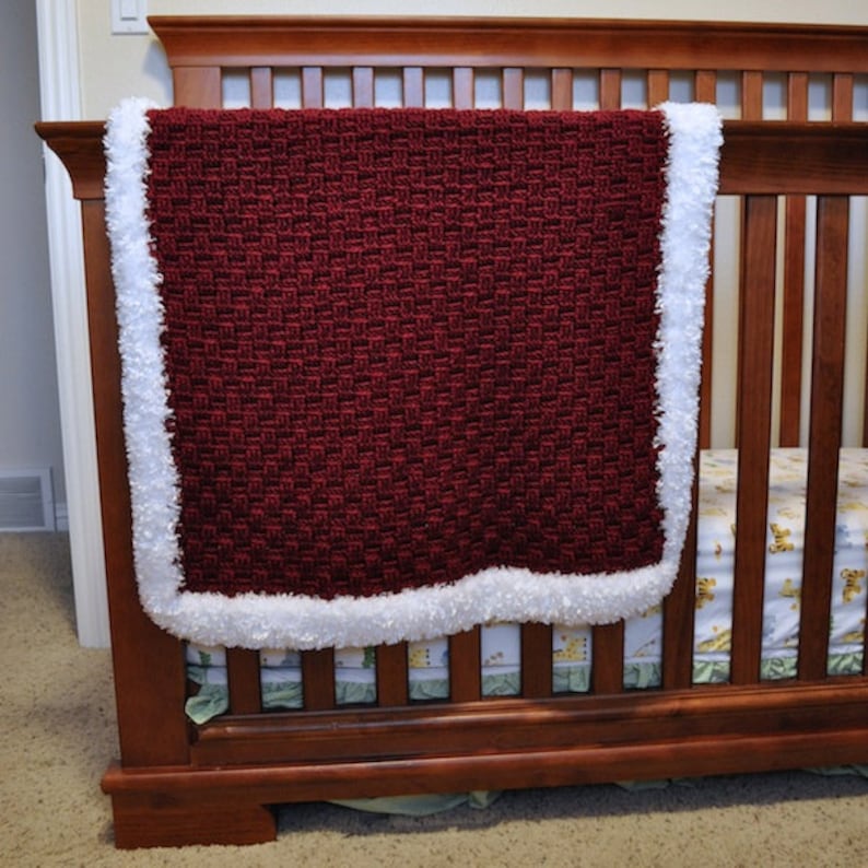 Crochet Pattern 2 Sizes Santa Baby Throw Blanket Baby and Adult Sizes