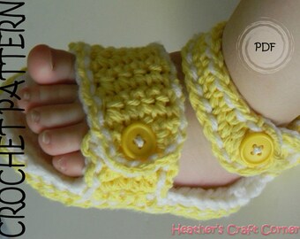 CROCHET PATTERN - Sporty Stitched Baby Sandals Baby Booties - 5 Sizes Included