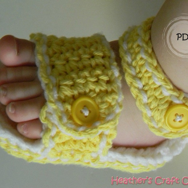 MODÈLE AU CROCHET - Sandales pour bébé cousues sportives Chaussons pour bébé - 5 tailles incluses