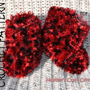 CROCHET PATTERN #1208- Furry Baby Booties
