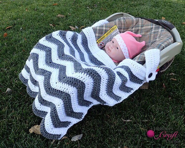 Crochet Pattern Chevron Car Seat / Stroller Baby Blanket Etsy